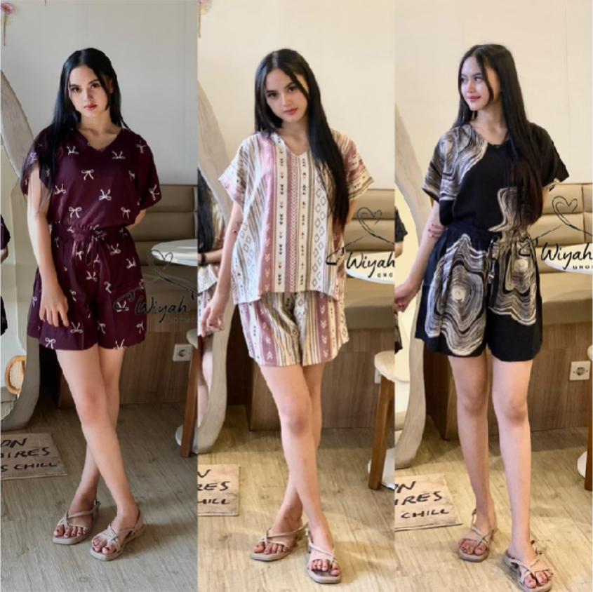 ONE SET LYLY RAYON PREMIUM / ONE SET RAYON PENDEK / PIYAMA RAYON MOTIF